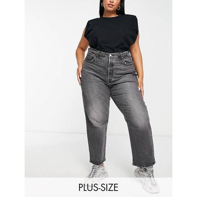 

Черные джинсы прямого кроя в рубчик Levi s Plus