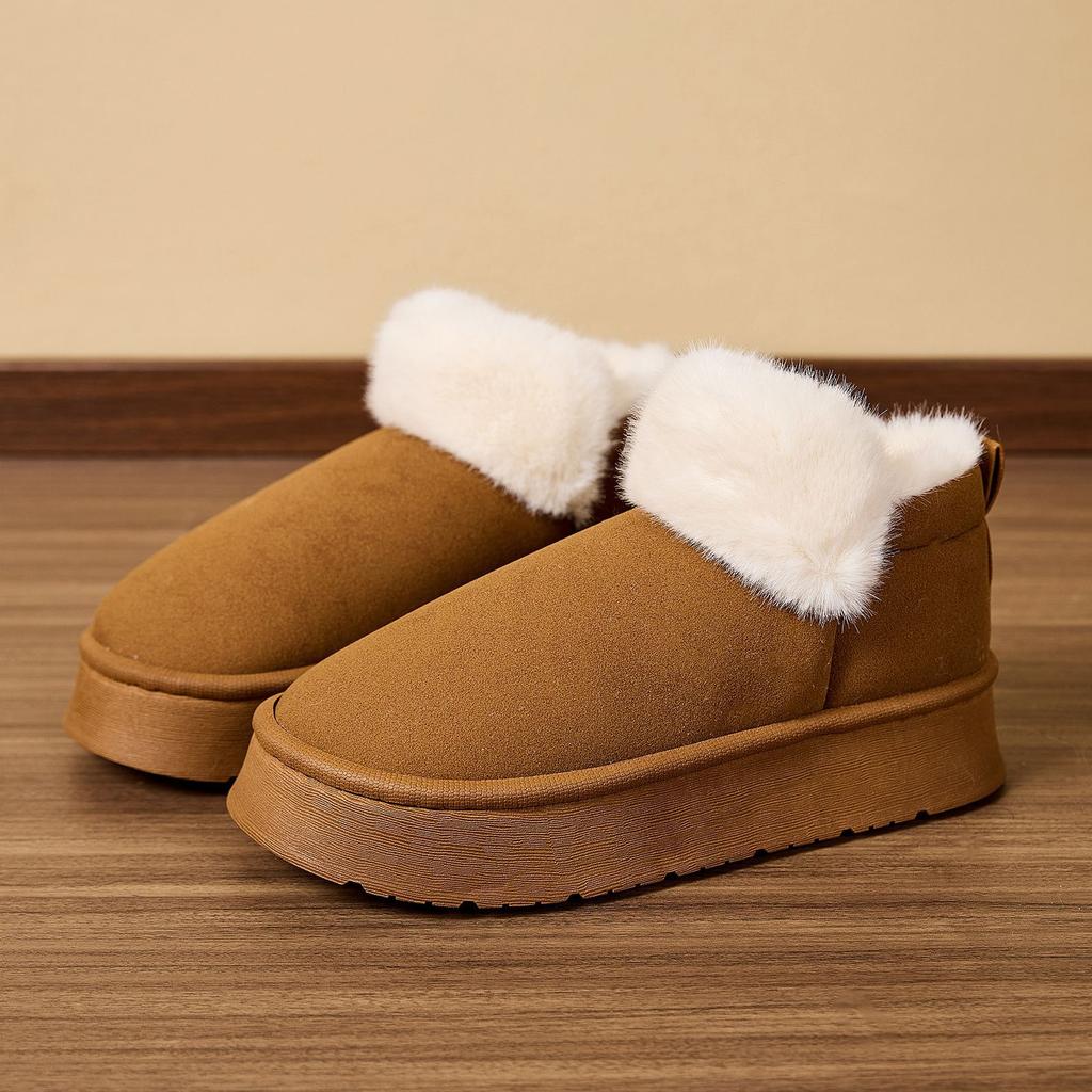Cross-border New Warm Home Cotton Shoes Autumn and Winter Indoor Home Non-slip Cotton Slippers Outer Thick-soled Plush Short Boots