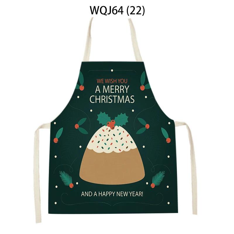 Merry Christmas Tree Socks Gift Letter Printed Cleaning Kitchen Apron Baking Cooking Antifouling Apron Sleeveless Pinafore