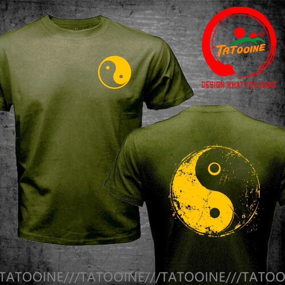 Vtipný design Yin Yang Vintage Grunge Opotřebovaný Tai Chi Tričko Unisex Móda Trendy Ležérní Oblečení Stylové Vrcholy Tričko Leisur
