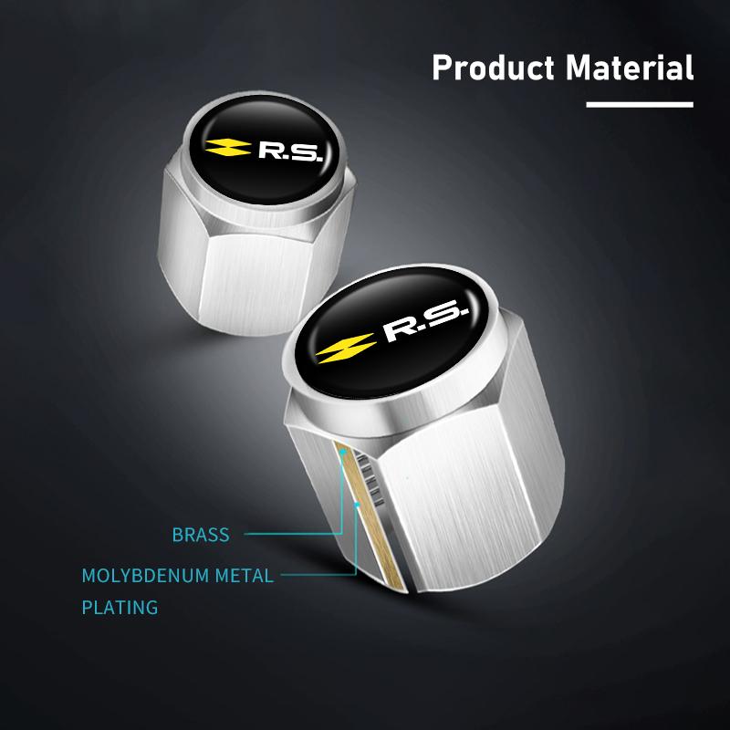 4pcs Car Wheel Tire Valve Protection Caps Auto Accessories For Renault RS Clio Dacia Scenic Twingo Kadjar Zoe Megane 2 3 4 R111