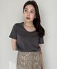 Anuans Silk Touch Cotton U-Neck T-shirt available black pink beige.