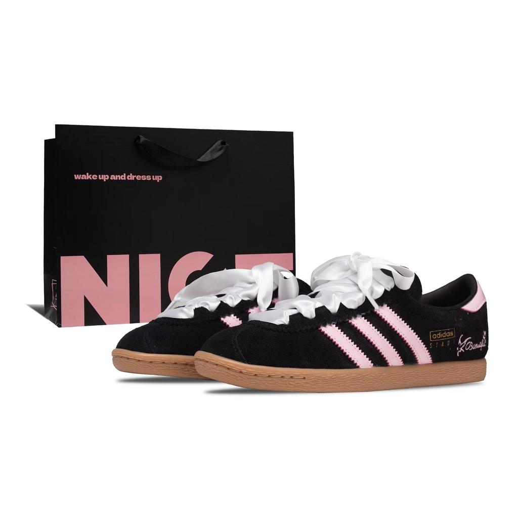 Adidas Originals Stadt Low top German Army Trainers Unisex Black Pink JI1885(Team357-)