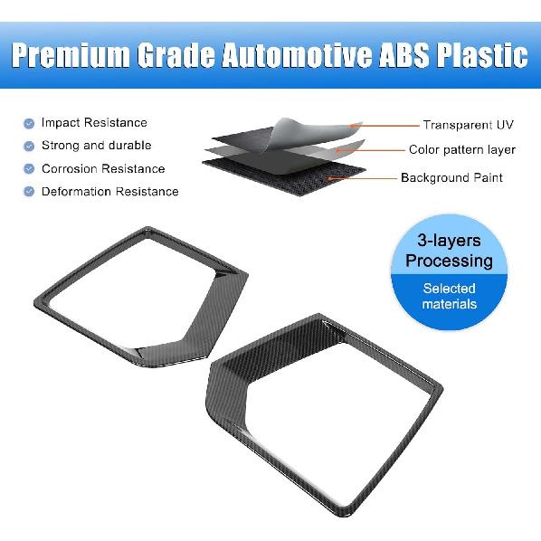 Front Fog Light Frame Cover Trim for Santa Cruz 2022 2023 2024 Accessories, ABS Car Fog Light Lamp Guard Cover Decor 2Pcs, Carbon Fiber Pattern