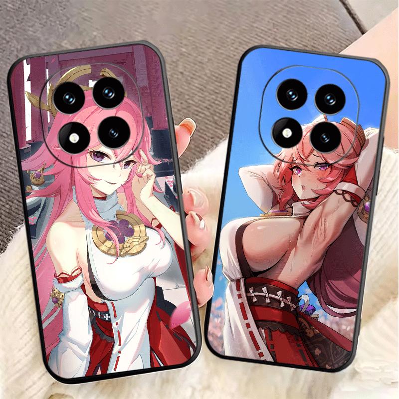 Genshin Impact Yae Miko Soft Phone Case for Xiaomi Redmi Note 12 13 14 15 Pro Plus 11 12S 11S 11T 10 4G Black Cover Back Shell
