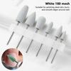 6 Stück/Set spitze Kopf Gummi & Siliziumkarbid Nagelpuffer Elektrische Maniküre-Maschine Nagelbohrer Nagelbohrer Zubehör Werkzeuge