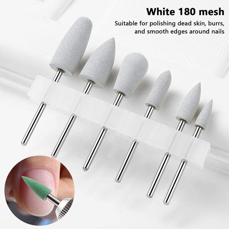 

6Pcs Diamond Nail Drill Bit Rubber Manicure Drills Electric Rotary Milling Cutter Polishing Tools Nail Bits Salon Accessories