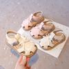 Classic Girls Sandals Kids Beach Shoes Anti-kick Cut-outs Breathable 2025 Summer Brand New Children Sandals T-strap Cute Bowtie