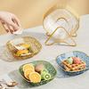 5PCS Golden Trim Snack Plate Square Dining Table Waste Dish Multi-functional Appetizer Plate  Fruit