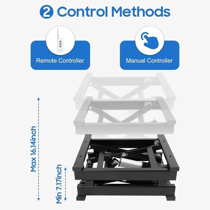 Adjustable Height Electric Scissor Lift Table with Remote, 130lbs Capacity for Material Handling