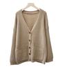Autumn and winter new retro loose lazy wind knitted cardigan V-neck high-end sweater jacket women