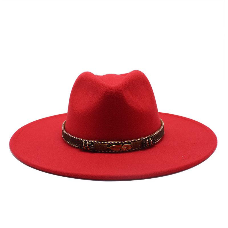 Men And Women Fedora Hat Big Eaves Hat Jazz Hat Spring Women'S Hat Gambler Hat Felt Hat