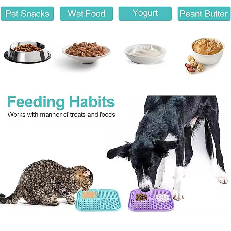 Πιάτο Λιχουδιάς για Κατοικίδια, Πιάτο Αργής Τροφής, Επιφάνεια Λιχουδιάς, Σιλικονούχο Μπολ Επιτραπέζια Σκεύη Αργής Τροφής για Κατοικίδια, Βεντούζα, Επιφάνεια Λιχουδιάς για Σκύλους, Επιφάνεια Αργής Τροφής Αντι-Πνιγμού