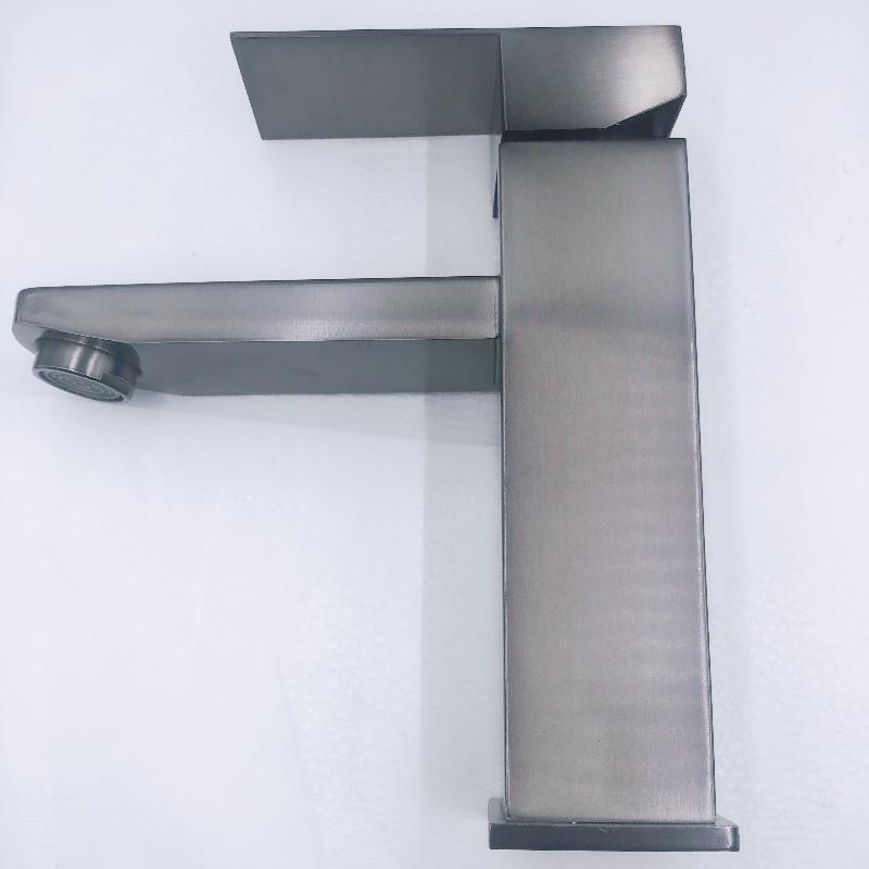 Gray Stainless Steel Faucet Washbasin Household Hot and Cold Water Bathroom Countertop Basin