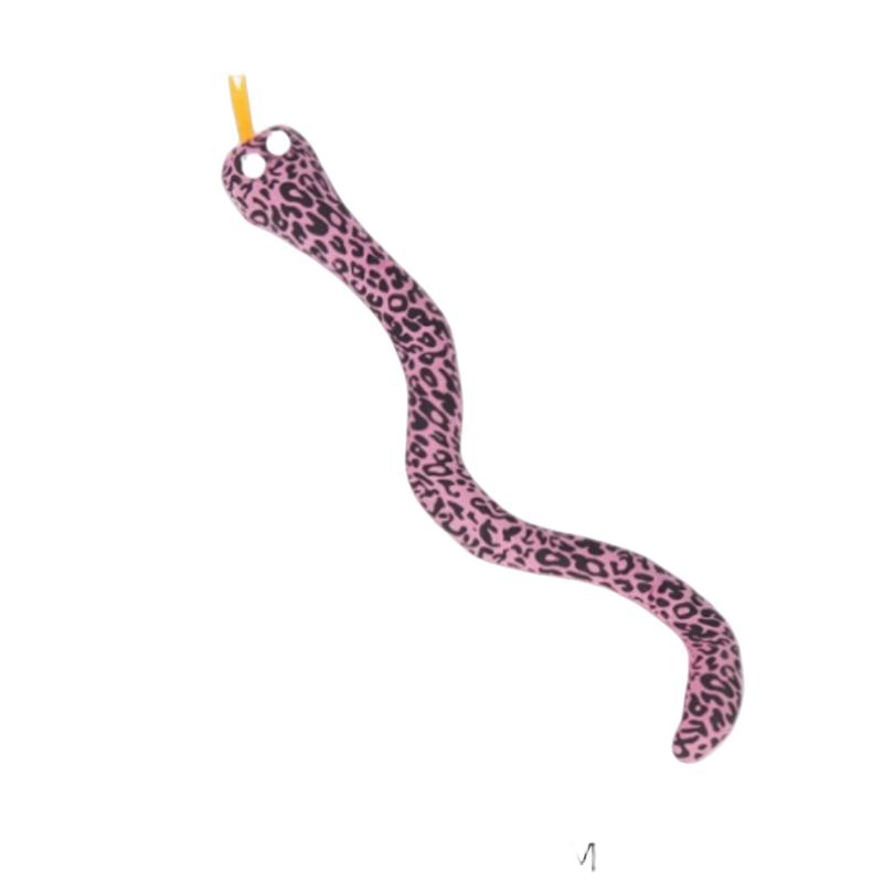 Pink Leopard Print Snake Shaped Cat Toy With Catnip розовый