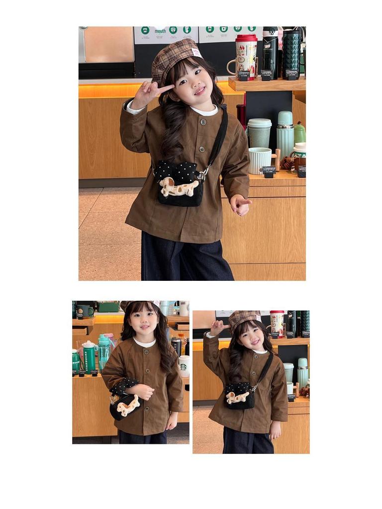 Red Festive Girls' Bow Cartoon Crossbody Bag: Mini Bucket Handbag & Coin Purse