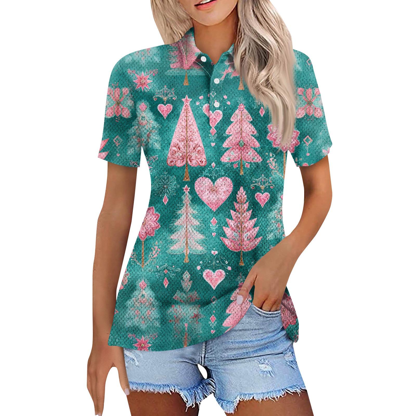 

Женская модная повседневная рубашка с отворотом и коротким рукавом с принтом, женские топы на пуговицах XL