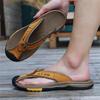 Summer Shoes Men Slippers Genuine Leather Beach Slippers Outdoor Anti-slip Mens Flip Flop Sandals Male Casual Clip Toe Sandals