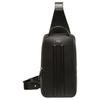 Mythos Palladium Tone Metal Accessories Recycled Cowhide Chest Bag Crossbody Shoulder Bag Men Bags Black 6308467
