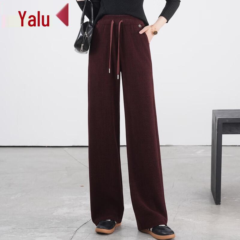 Yalu Women's Spring/Autumn High-Waist Straight-Leg Casual Trousers