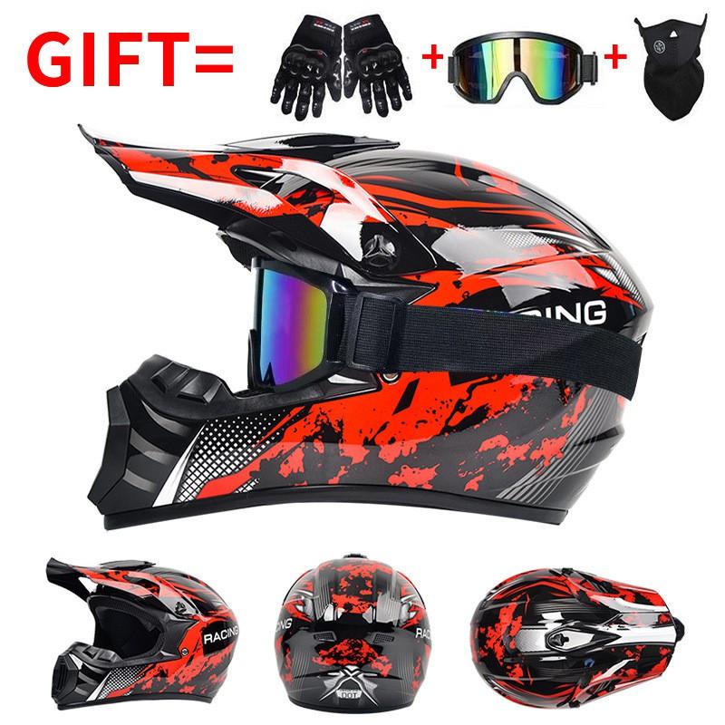 Full Face Motorcycle Helmet Off-Road ATV Dirt Bike Mountain Downhill Karting Safety Protection