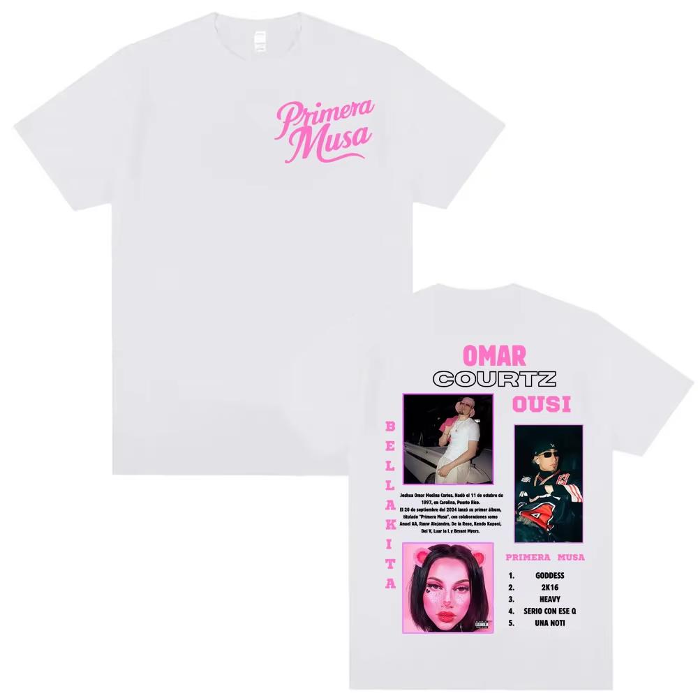 Omar Courtz Primera Musa Album Tour Printed T-shirts Men Women Harajuku Hip Hop Gothic T Shirt High Quality Male Cotton T-shirts