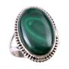 Natural Malachite Gemstone 925 Solid Sterling Silver Jewelry Ring Size 7 P4j78