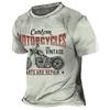 Vintage T-Shirt Motorcycle Men's T Shirt 3D Printing Car Short Sleeve Tees Summer Men Clothing Casual Blouse Classic Bike Tops