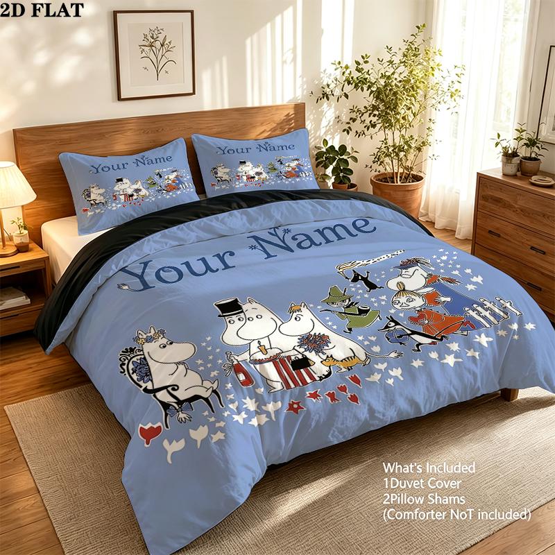 Custom Name,The Moomins Pattern Bedding