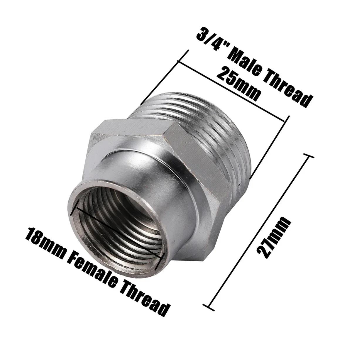

M18/22/24mm Threaded Nickel Plated Copper Connector 1/2 3/4 Male Thread Shower Pipe Adapter Washing Machine Water Inlet Joint Multiple sizes