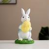 Handcrafts Resins Easters Bunnies Holding Eggs Decoration Cute Rabbit Figurine with Lawn Base for Home and Office Decors