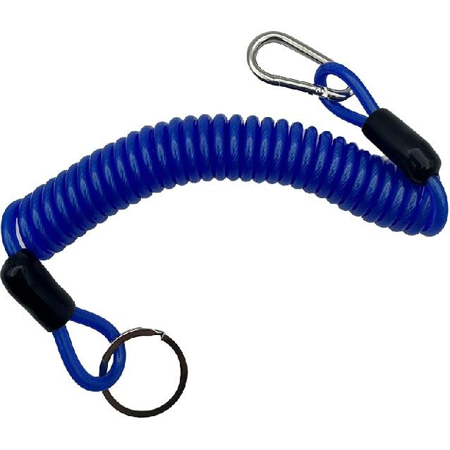 6FT Trailer Breakaway Safety Cable Blue 4Pcs Trailer Brake Away Cable, Trailer Breakaway Coiled Cable For RV Trailer Emergency Camper Breakaway