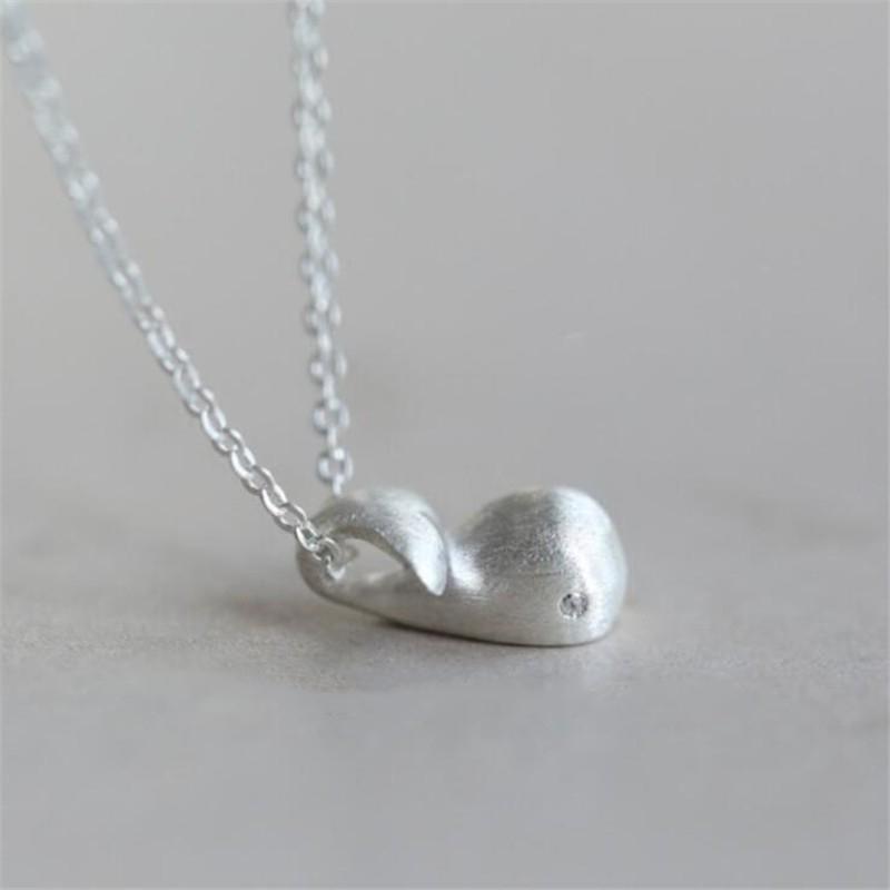 Cute Whale Life Whale Decoration 925 Sterling Silver Fashion Animal Pendant Necklaces серебряный