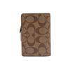 COACH Corner Zip Canvas With Leather Clutch Medium Women's White & Khaki Monogram C0082-IMDJ8
