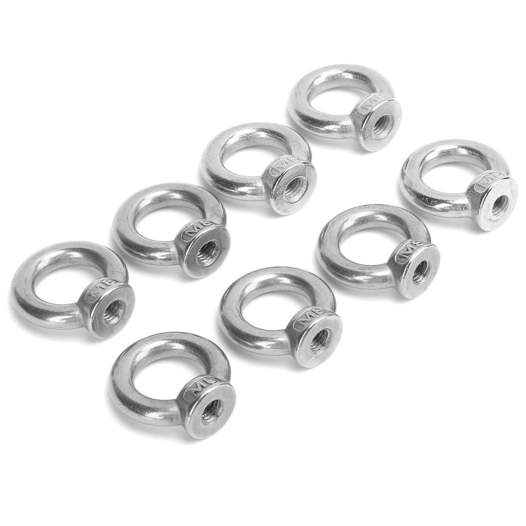 8pcs Eye Nuts Stainless Steel Outdoor Lifting Tools for Ocean Industry Yachts Motor Boats Assault
