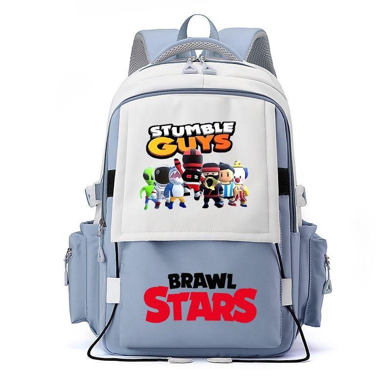 Large Capacity Schoolbag with Shoulder Strap; Student Three-piece Pencil Case Set