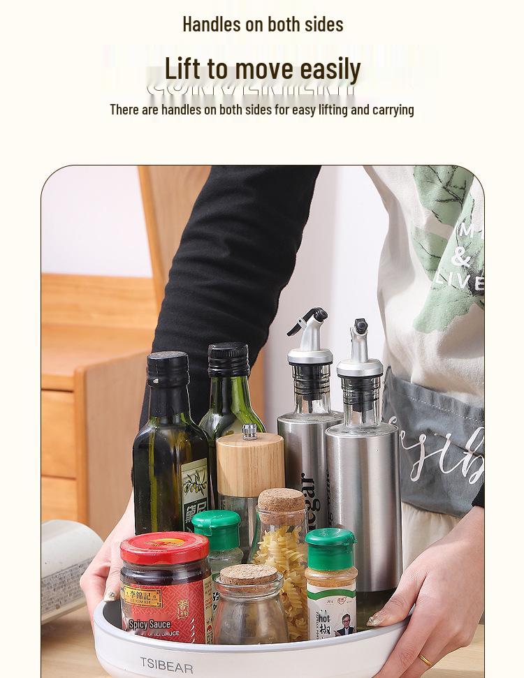 Rotating Kitchen Organizer Rack for Condiments and Sauces