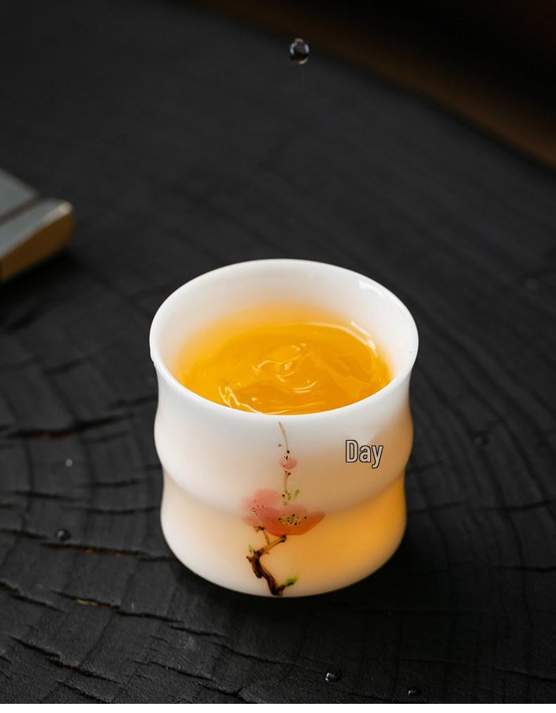 Dehua Hand-Painted Jade Porcelain Tea Tasting Cup
