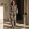 High Waisted Wide Leg Pants Boho Print 2 Piece Sets for Women, Casual Long Sleeve Top Comfortable Loose Fit Clothes Matching Sets, Summer Travel