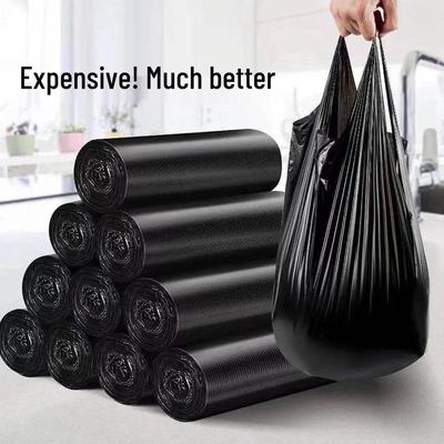 Extra Thick Black Handheld Trash Bags - Point-Break Style, Disposable Vest Design