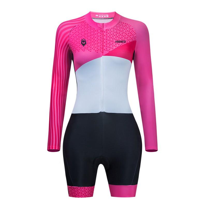 FRENESI Combinaison de Triathlon à Manches Courtes Équipement d'Été Performance Vélo de Route Course Multisport XXL