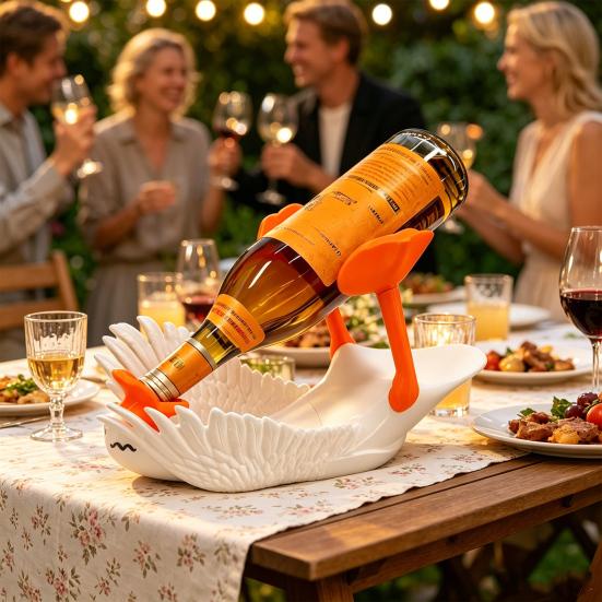 Goose Wine Bottle Holder, 3D Printed Decorative Wine Rack, Practical Versatile Decorative Ornament, for Home Kitchen Bar Office Countertop