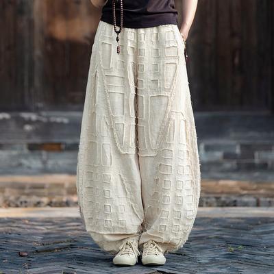 Frauen Vintage Pumphose Hose elastische Taille einfarbig Hose Herbst lose Frauen Hosen