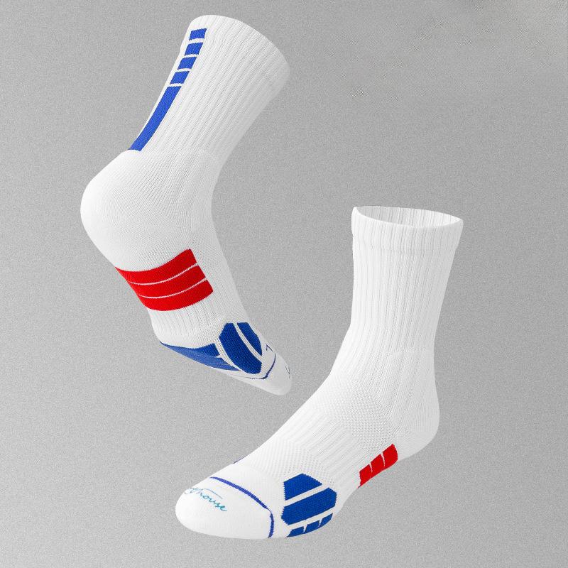 

Мужские весенне-осенние противоскользящие и антибактериальные баскетбольные практичные элитные спортивные носки средней высоты 1 pair королевский синий