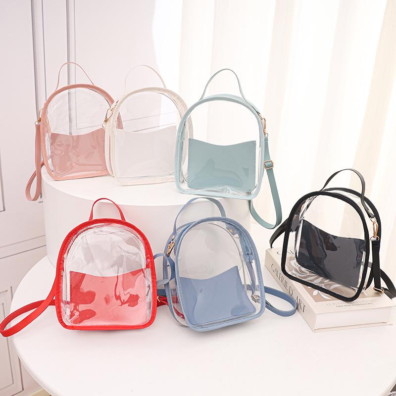 Transparent Jelly PVC Fashion Backpack and Crossbody Bag