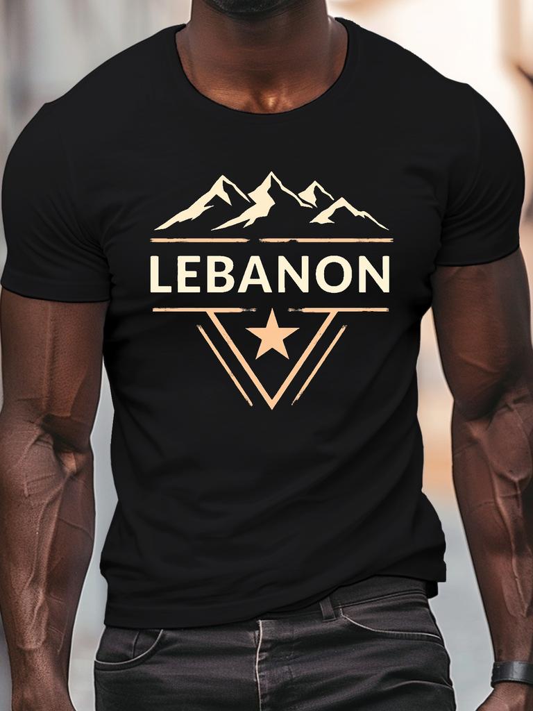 Plus Size Men'S T-Shirt, Easy And Clean, Comfortable And Versatile, Men'S TEAM MAYO Pattern Summer Casual Round Neck Short Sleeve T-Shirt