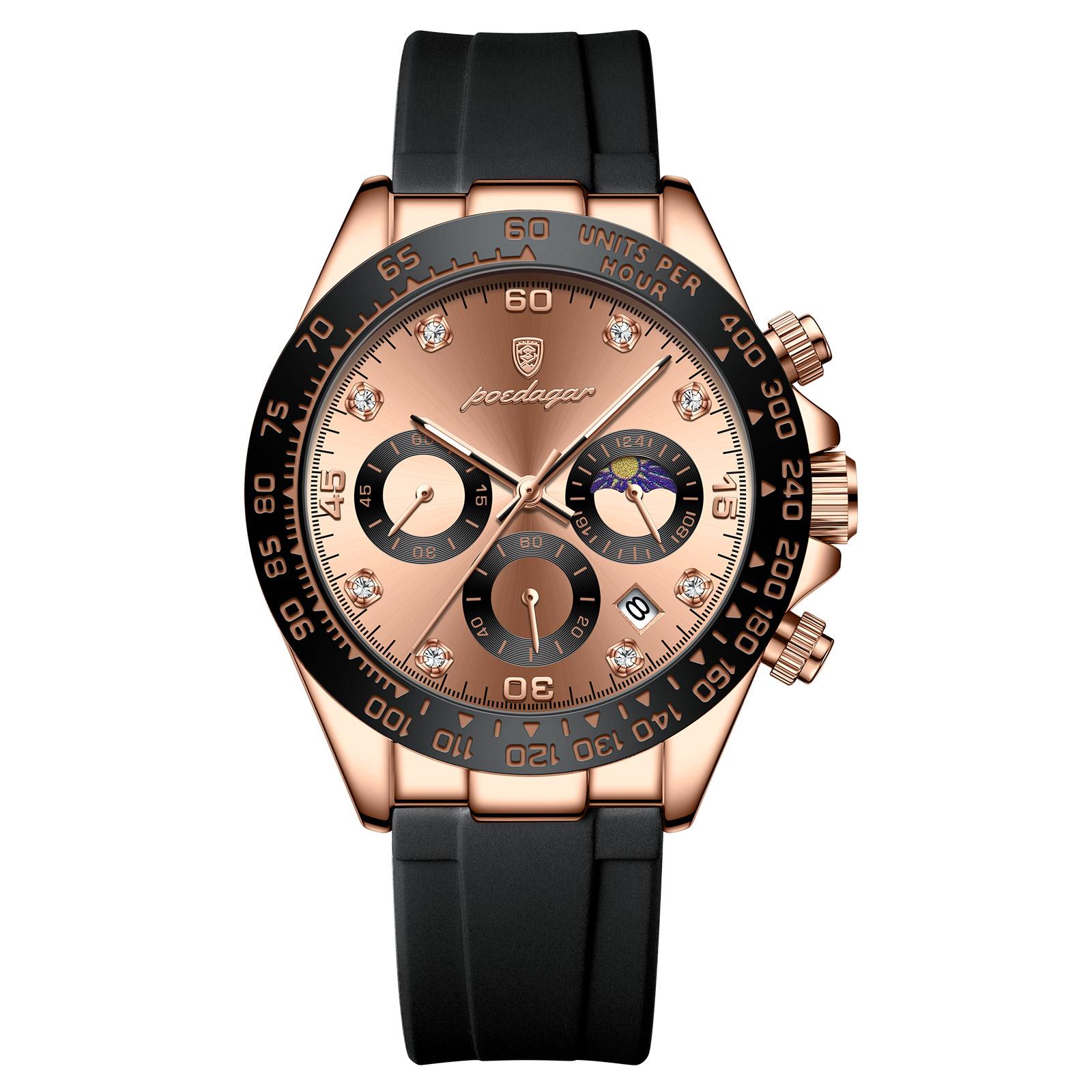 629 Chronograph Men Watch Silicone Belt Wrist Waterproof Luminous Date Quartz Watch for Men Chronograph Watch