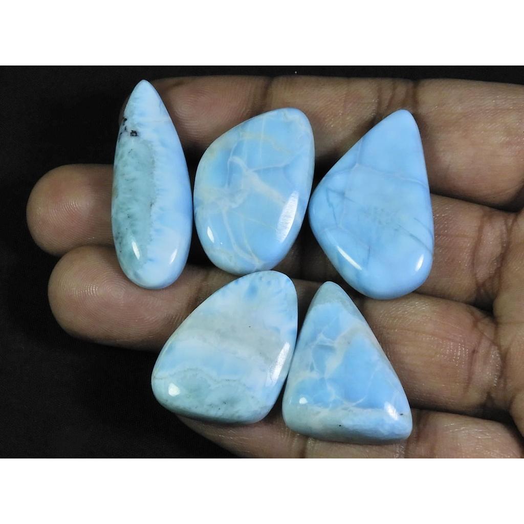 20X29-20X32MM Natural Larimar Pectolite Fancy Cabochon Loose Gemstone 5Pcs C-56