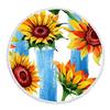 Sunflower Printed Round Beach Towel Home Decorations Furnishing Bedroom Microfiber Travel Camping Yoga Shawl Mat Bath Towel