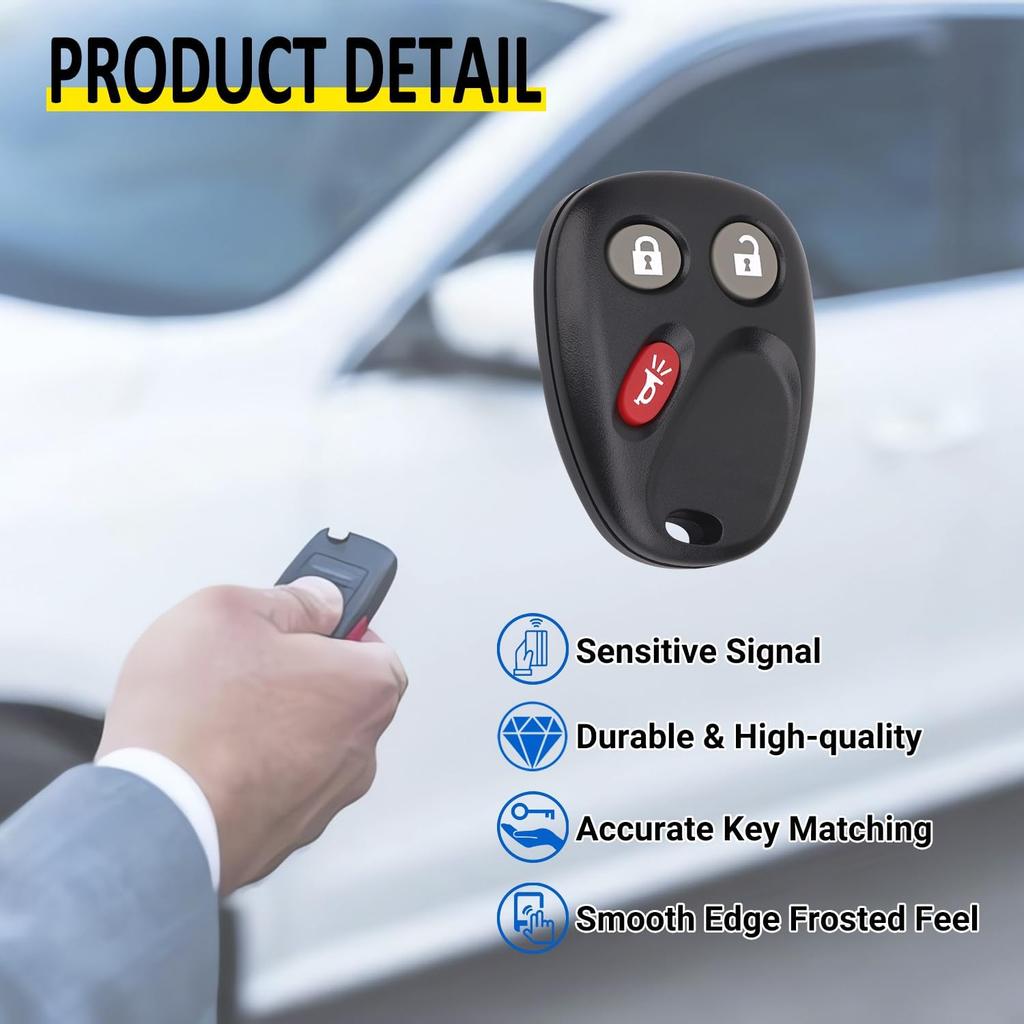 Key Fob Replacement for 2003-2006 Chevy Silverado Suburban Avalanche Tahoe SSR Equinox/ 03-06 Gmc Sierra Yukon XL/ 03-06 Hummer H2/ 04-07 Saturn Vue/
